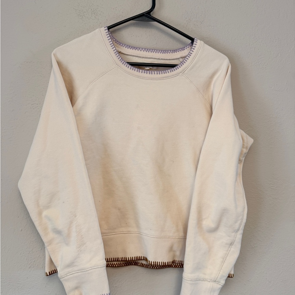 Madewell cream crew neck sweatshirt size M